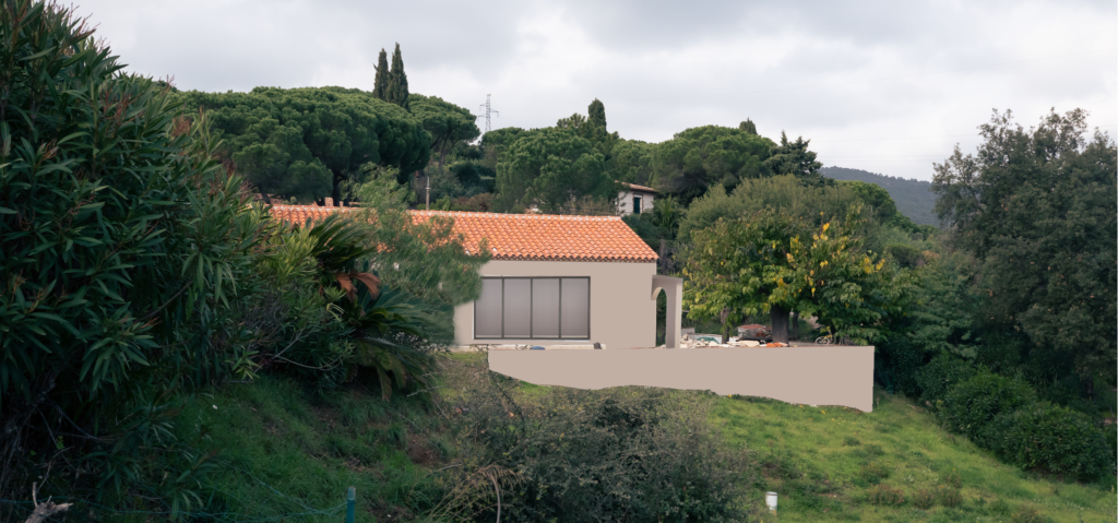 DP7 - Insertion dans l'Environnement Proche - Terrasse et Pergolas d'une Villa de Plein Pied de 138m² à Sainte-Maxime - Déclarations préalables (DP) réalisées