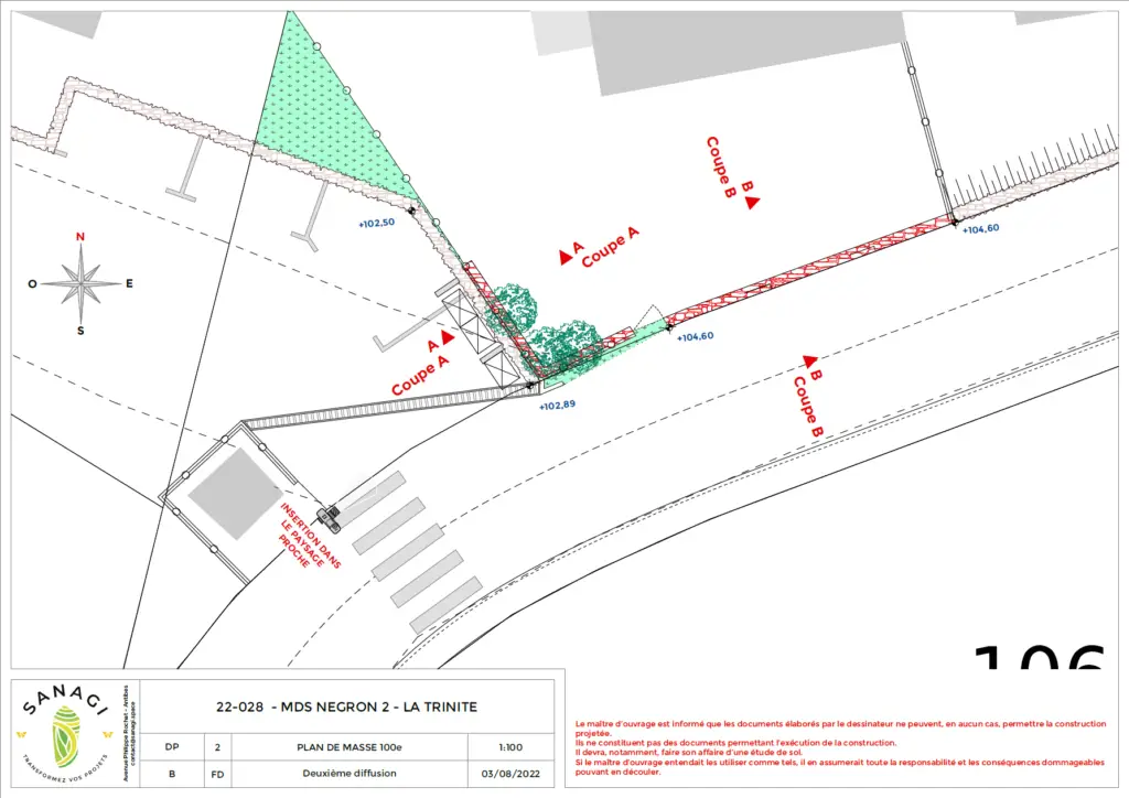 Nous avons réalisé la DP pour rénover un mur de soutènement pour l'entreprise ECM 83 pour une résidence gérer par 3F Sud.