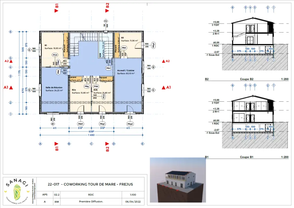 Nous avons réalisé un projet de coworking pour réfléchir à nos futurs bureaux un jour.