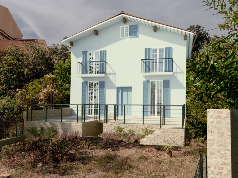 Nous avons réalisé la DP pour rénover une maison de plus d'un siècle à Agay. La DP concernait les façades, la terrasse et les limites.