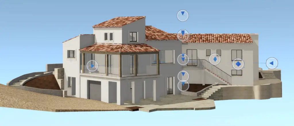 Maquette BIM projetée d'une maison moderne